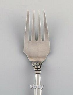 Seven Georg Jensen Acorn salad forks in sterling silver
