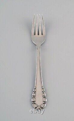 Seven Georg Jensen Lily of the Valley lunch forks in sterling silver