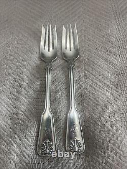 Shell and Thread Tiffany & Co Sterling Silver Salad Fork 6.75 Monogram Lot Of 2