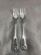 Shell And Thread Tiffany & Co Sterling Silver Salad Fork 6.75 Monogram Lot Of 2