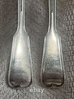 Shell and Thread Tiffany & Co Sterling Silver Salad Fork 6.75 Monogram Lot Of 2