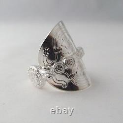 Silver Spoon Ring Stunning Handmade Antique Ornate Solid Sterling date 1952