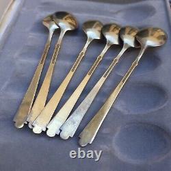 Silverl vermeil spoons set of 6, total weight 56 grams