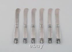 Six Georg Jensen Acanthus butter knives in sterling silver
