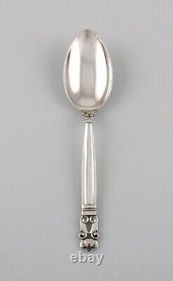 Six Georg Jensen Acorn dessert spoons in sterling silver
