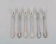 Six Georg Jensen Lily Of The Valley Cold Meat Forks In Sterling Silver