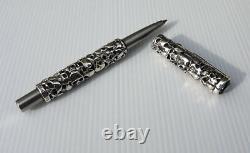 Skull Carving Solid 925 Sterling Silver Pen Handmade Unique Gothic Jewelry