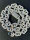 Solid 925 Sterling Silver Baguette Gucci Link Chain Iced 15mm Thick Flooded Out