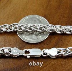 Solid 925 Sterling Silver Braided Wheat Chain Italian Spiga Necklace / Bracelet