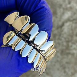 Solid 925 Sterling Silver Grillz 8 Top & Eight Bottom Teeth Set Premade Grills