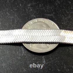 Solid 925 Sterling Silver Italian Herringbone Flexible Chain Necklace / Bracelet