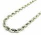 Solid 925 Sterling Silver Italian Rope Chain Mens Necklace 5mm Diamond Cut