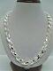 Solid 925 Sterling Silver Italian Rope Chain Mens Necklace 9mm Diamond Cut