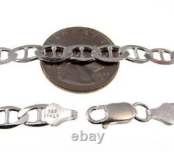 Solid 925 Sterling Silver Mariner Chain Marina Bracelet / Necklace Made in Italy