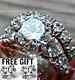 Solid 925 Sterling Silver Round Cut Engagement Ring Wedding Set Size 4 5 6 7 8 9