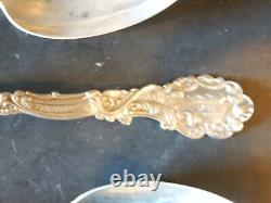 Solid Sterling Baroque Serving Spoons 8 1/2 Long SET OF 5, P Monogram