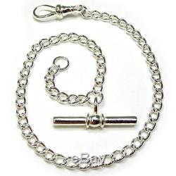 Solid Sterling Silver Pocket Watch Fob Lightweight Albert Chain. 925 FA462