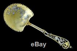 Soufflot Masterpiece French Sterling Silver 18k Gold Strawberry Spoon, Dragon
