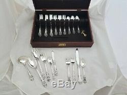 Sterling GORHAM place size Flatware Set & Servers KING EDWARD no mono with chest