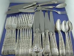 Sterling KIRK (8) 4pc Place Settings Flatware & Servers OLD MARYLAND ENGRAVED