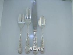 Sterling KIRK (8) 4pc Place Settings Flatware & Servers OLD MARYLAND ENGRAVED