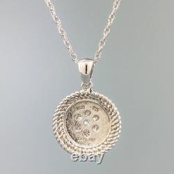 Sterling Silver 0.33cttw Diamond Circle Rope Necklace