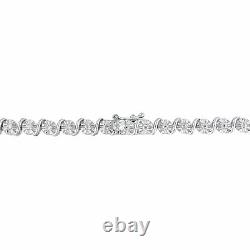 Sterling Silver 1/2 CT TW Diamond Tennis Necklace by Amour