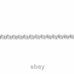 Sterling Silver 1/2 CT TW Diamond Tennis Necklace by Amour
