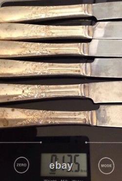 Sterling Silver 6 Unmarked Knives SS6622