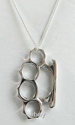 Sterling Silver (925) Knuckle Duster Pendant! THIS IS NOT A REAL ONE