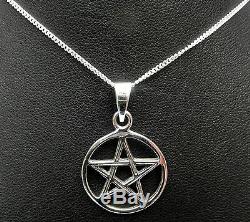 Sterling Silver (925) Pentagram Pendant (18 mm) + 925 Silver 18 Necklace