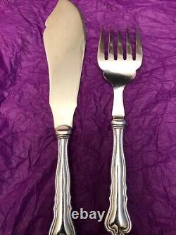 Sterling Silver. 925 Serving Knife And Fork Good Vintage condition Wt. 188 grams