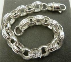 Sterling Silver Belcher Bracelet Plain & Patterned 27 grams Solid