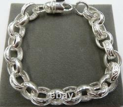 Sterling Silver Belcher Bracelet Plain & Patterned 27 grams Solid