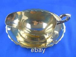Sterling Silver Gilt Sauceboat And Underplate Sheffield