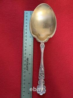 Sterling Silver Gorham Buttercup Goldwash Large Solid Berry Casserole Spoon