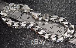 Sterling Silver Men's heavy Curb Bracelet Solid Sterling Silver 925