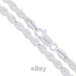 Sterling Silver Necklace Heavy Men's Rope Chain Solid 925 Italy New US Wholesale