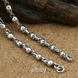 Sterling Silver Skull Chain, 925 Silver Skull Chain Necklace, Skull Head Chain