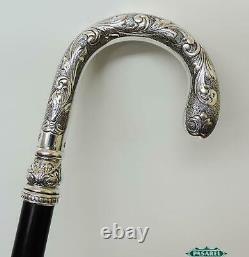 Sterling Silver & Wood Walking Stick Cane