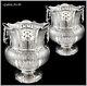 Stunning Large Pair Of Antique Sterling Silver Champagne / Wine Coolers