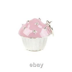 TIFFANY & CO. Women's Sterling Silver Pink Enamel Cupcake Charm $260 NEW