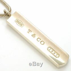 TIFFANY&Co. 1837 Bar Pendant Necklace Sterling Silver 925