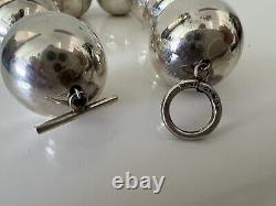Taxco Mexican Sterling Silver Sphere Ball Beaded Strand Bracelet, 9 Length