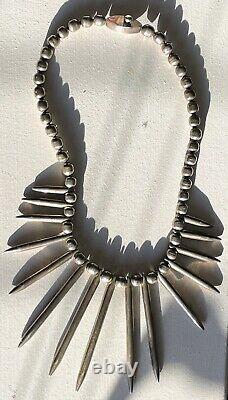 Taxco William Spratling Style Sterling Silver 925 Mexico'Needle Necklace