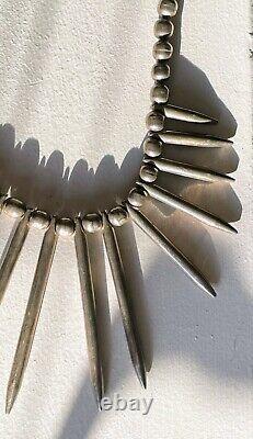 Taxco William Spratling Style Sterling Silver 925 Mexico'Needle Necklace