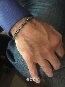 The Don, Men's Sterling Silver Turquoise Mens Bangle Bracelet, Sterling Bracelet