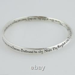 The Lord's Prayer Mobius Bangle Bracelet 925 Sterling Silver Bible Cross NEW