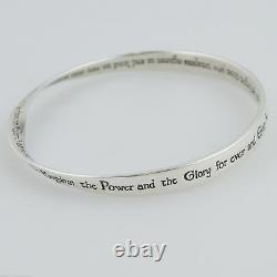 The Lord's Prayer Mobius Bangle Bracelet 925 Sterling Silver Bible Cross NEW