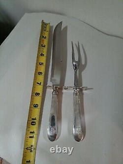 The Stieff Co. Sterling Silver Handle Monogrammed Knife & Serving Fork Set